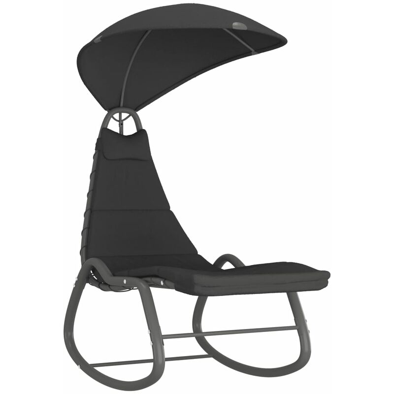 

Rogal Home&Deco Balancín de jardín tela negro 160x80x195 cm
