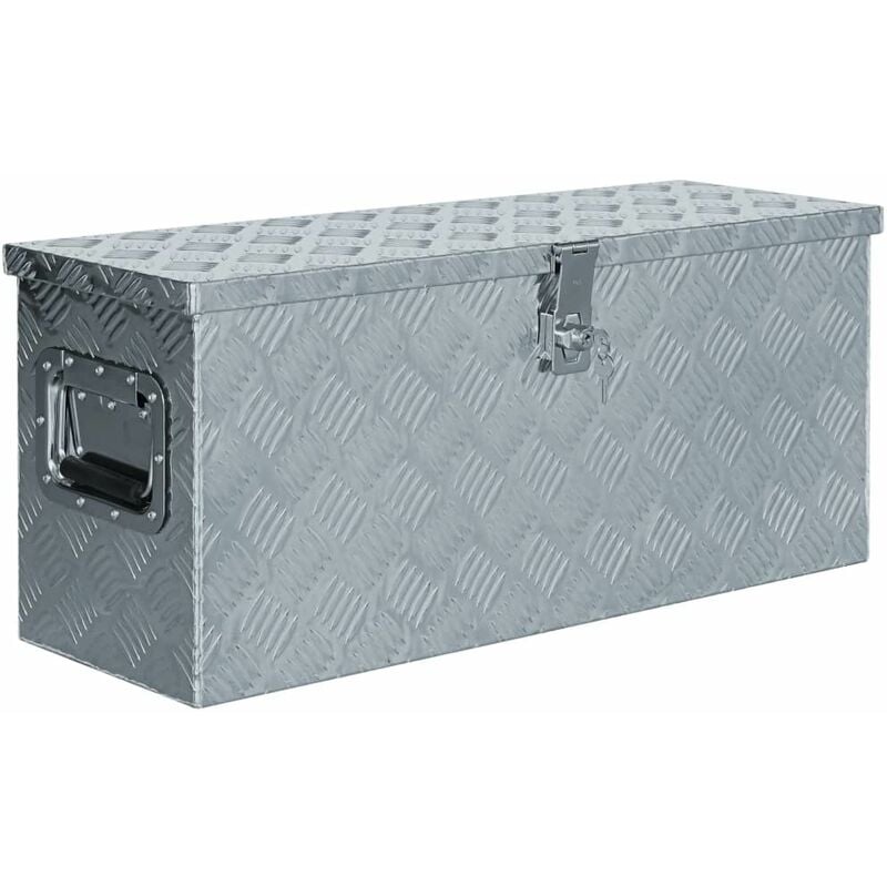 

Caja de aluminio 76,5x26,5x33 cm cm plateada
