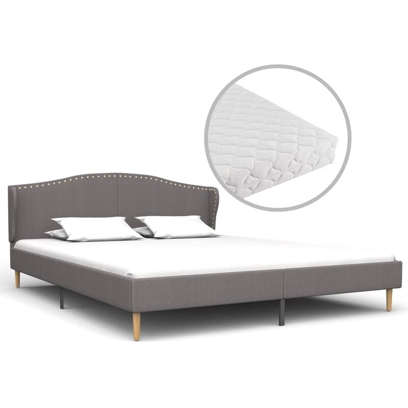 

Rogal Home&Deco Cama con colchón tela gris claro 180x200 cm