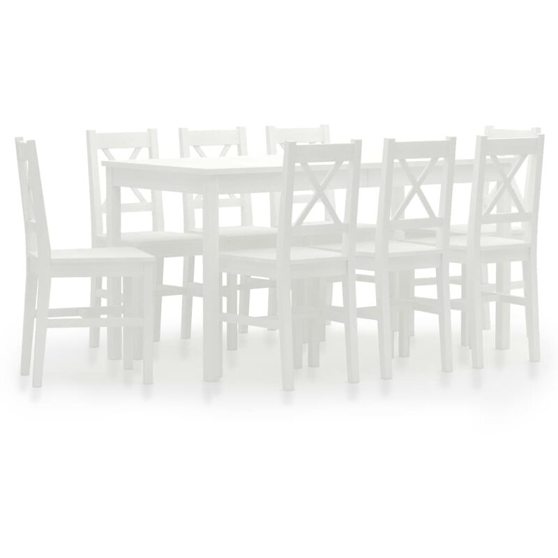 

Rogal Home&Deco Conjunto de comedor 9 piezas madera de pino blanco