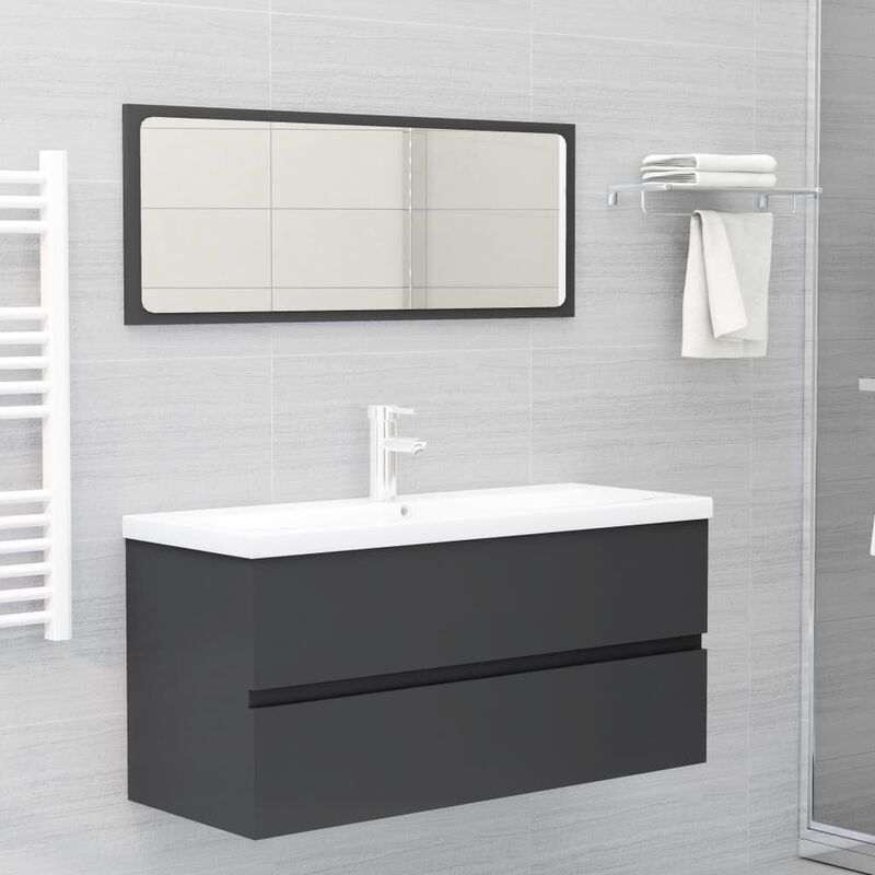 

Rogal Home&Deco Conjunto de muebles de baño aglomerado gris