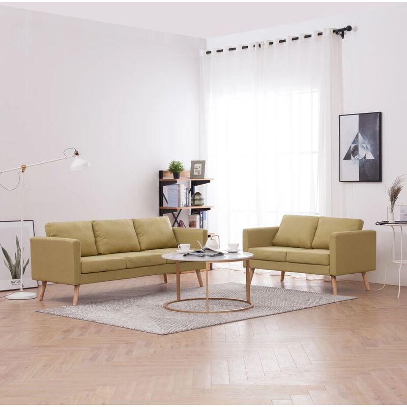 

Rogal Home&Deco Conjunto de sofás 2 piezas tela verde