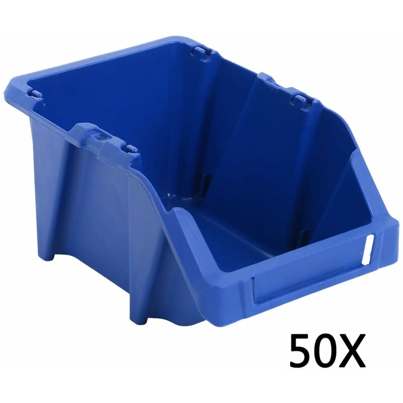 

Contenedores almacenaje apilables 200x300x130 mm azul 50 uds