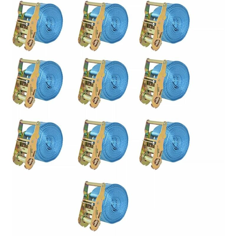 

Correas de sujeción de trinquete 10 uds 2T 6mx38mm azul