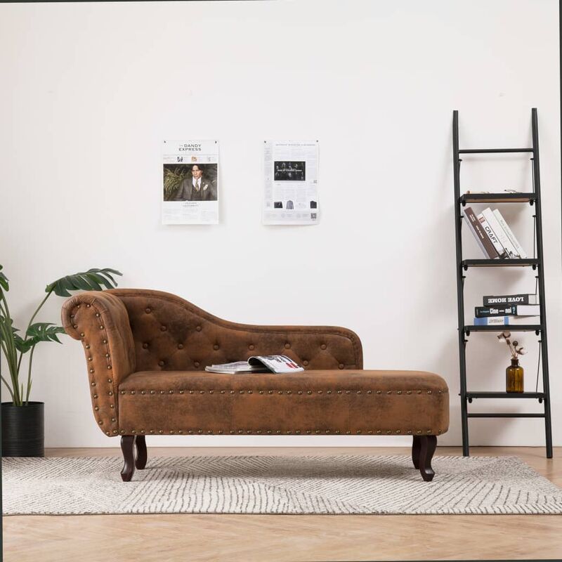 

Rogal Home&Deco Diván de piel de ante artificial marrón