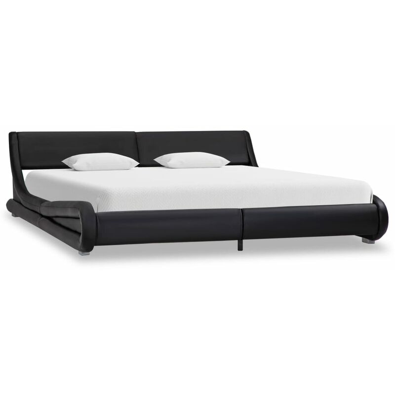 

Rogal Home&Deco Estructura de cama de cuero sintético negro 180x200 cm