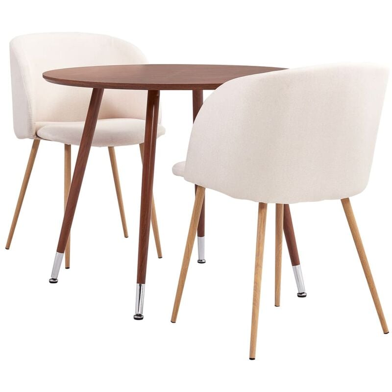 

Rogal Home&Deco Juego de comedor 3 piezas tela color crema