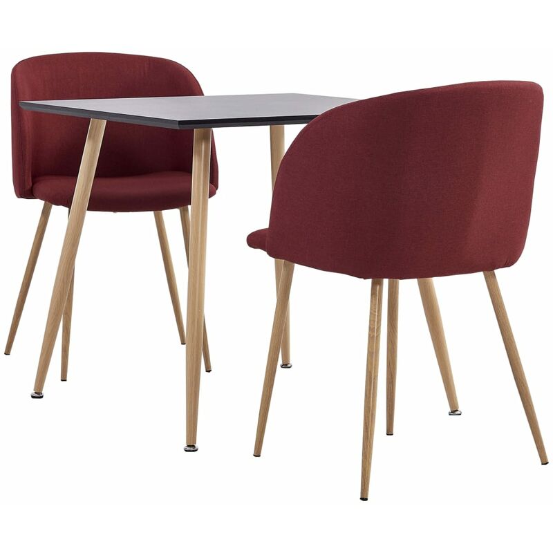 

Rogal Home&Deco Juego de comedor 3 piezas tela color vino tinto