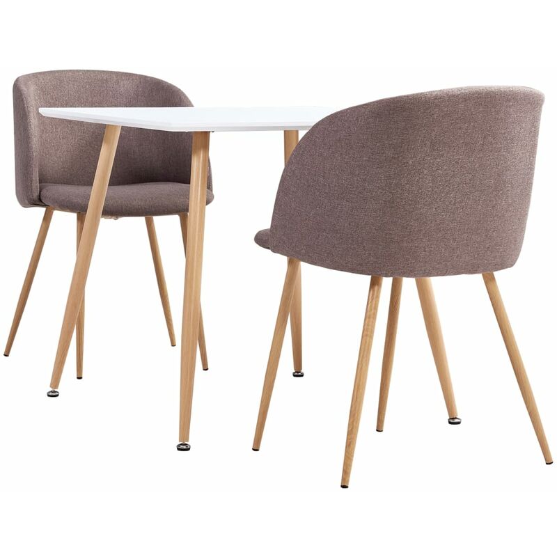 

Rogal Home&Deco Juego de comedor 3 piezas tela marrón
