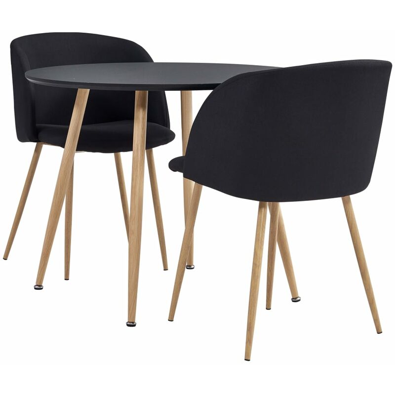 

Rogal Home&Deco Juego de comedor 3 piezas tela negro