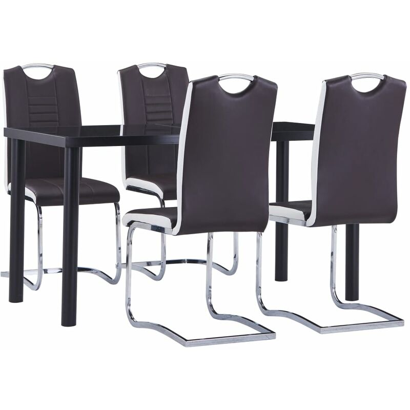 

Rogal Home&Deco Juego de comedor 5 piezas cuero sintético marrón