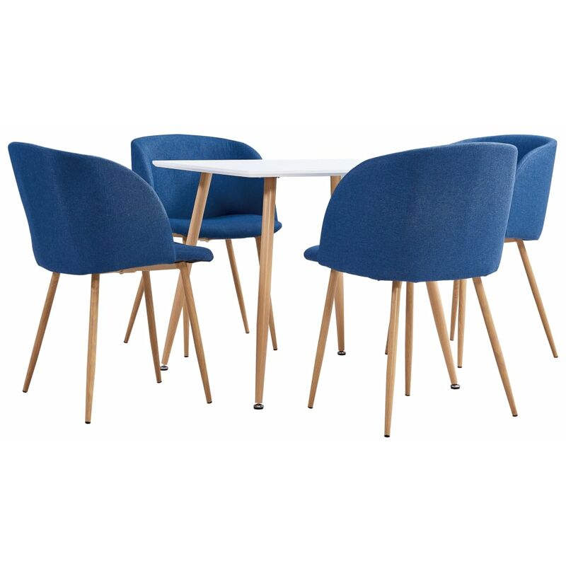 

Rogal Home&Deco Juego de comedor 5 piezas tela azul
