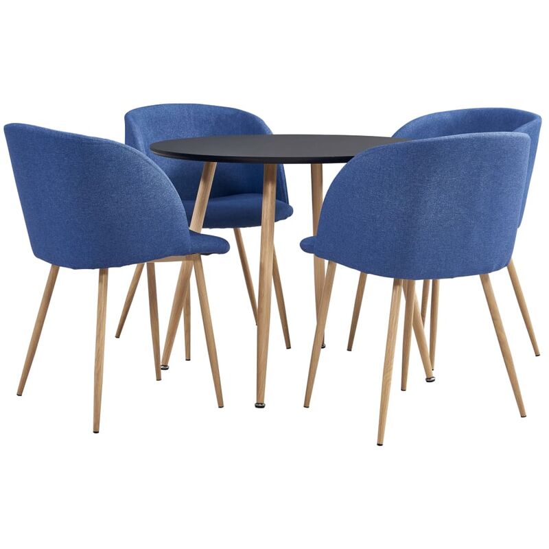 

Rogal Home&Deco Juego de comedor 5 piezas tela azul