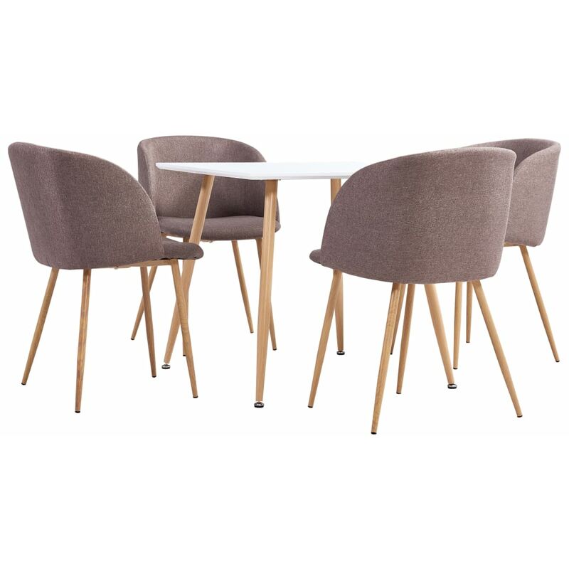

Rogal Home&Deco Juego de comedor 5 piezas tela marrón