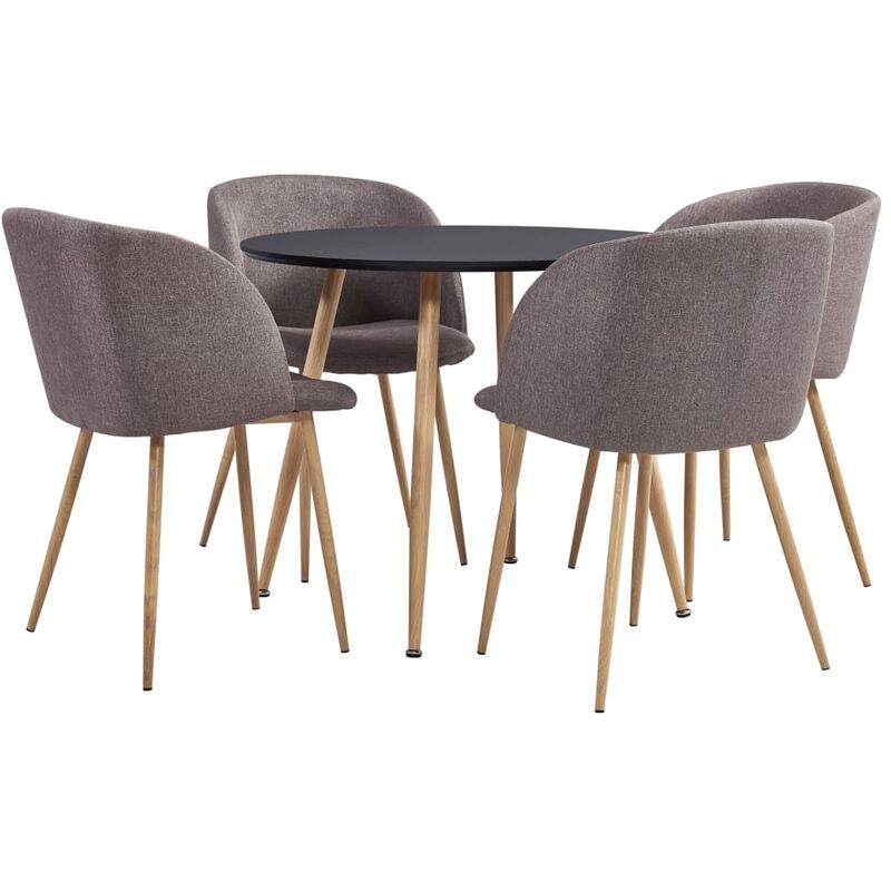 

Rogal Home&Deco Juego de comedor 5 piezas tela marrón