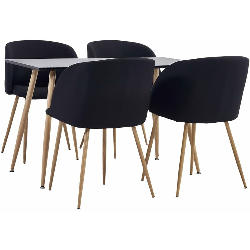 

Rogal Home&Deco Juego de comedor 5 piezas tela negro