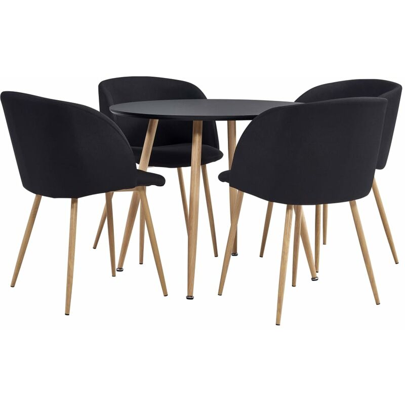 

Rogal Home&Deco Juego de comedor 5 piezas tela negro