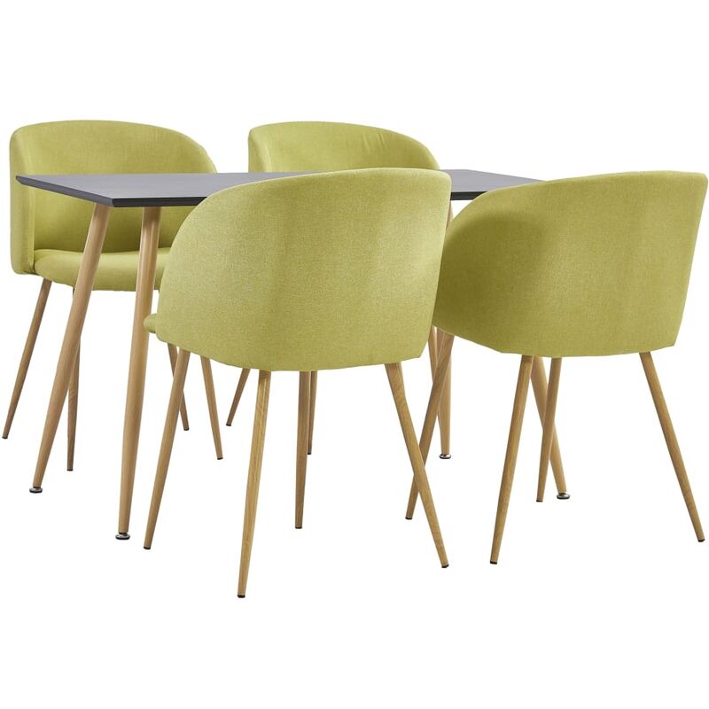 

Rogal Home&Deco Juego de comedor 5 piezas tela verde