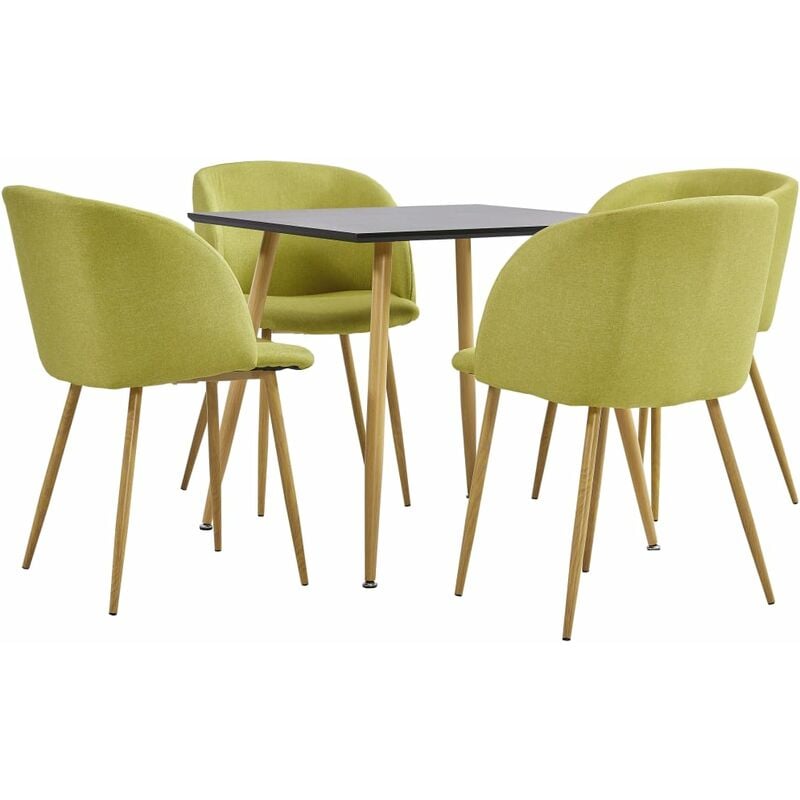

Rogal Home&Deco Juego de comedor 5 piezas tela verde