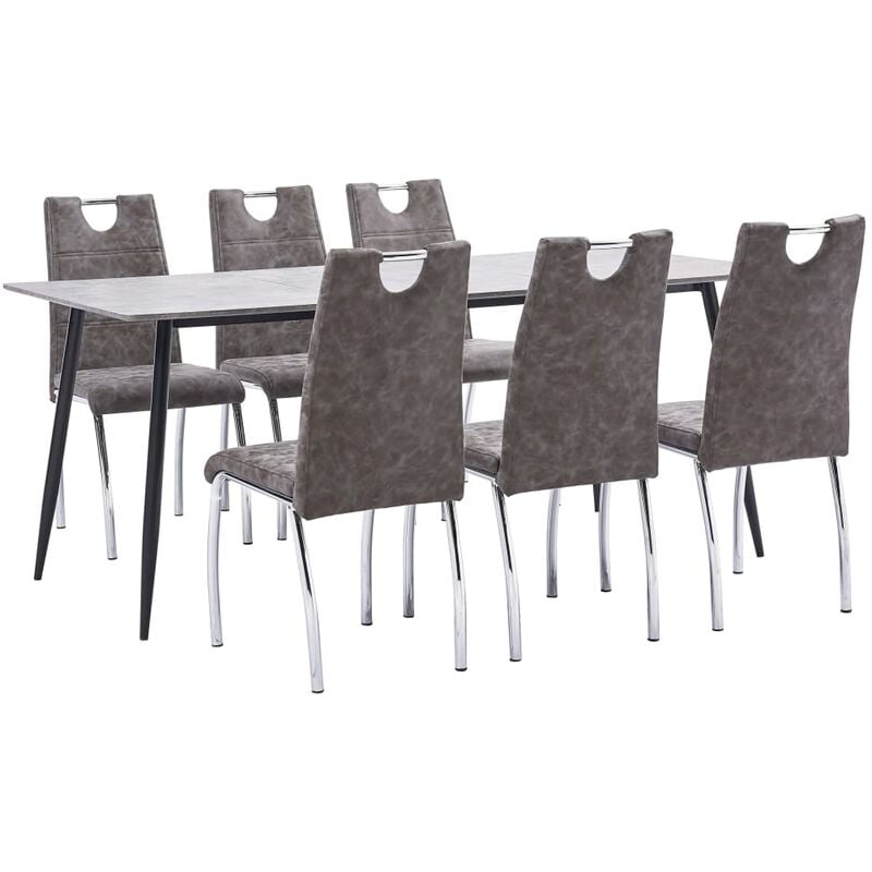 

Rogal Home&Deco Juego de comedor 7 piezas cuero sintético marrón