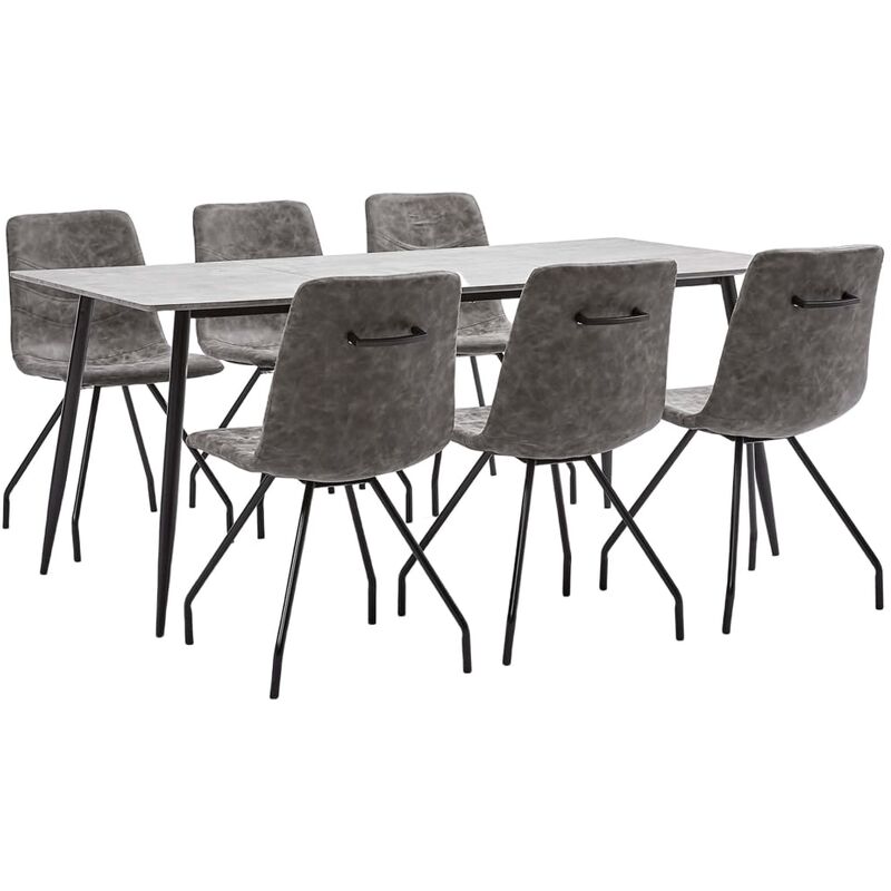

Rogal Home&Deco Juego de comedor 7 piezas cuero sintético marrón oscuro