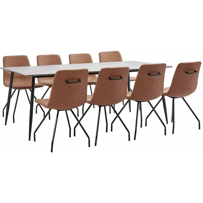 

Rogal Home&Deco Juego de comedor 9 piezas cuero sintético marrón