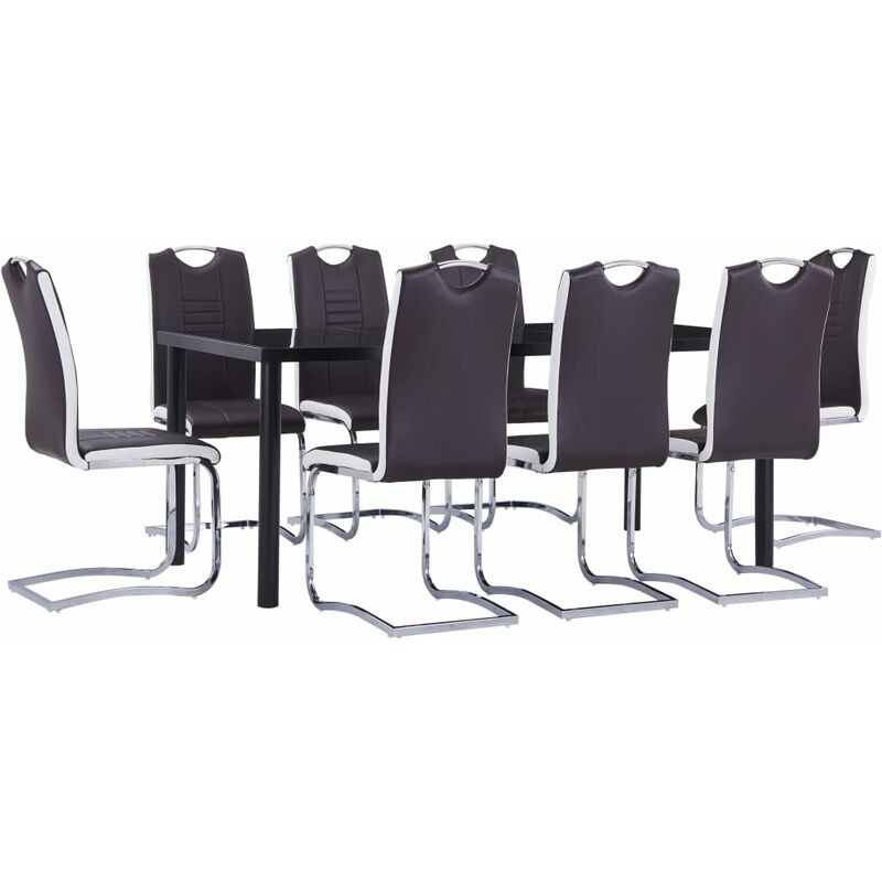 

Rogal Home&Deco Juego de comedor 9 piezas cuero sintético marrón