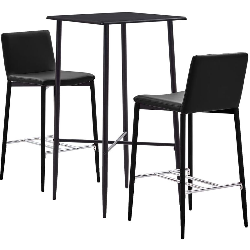 

Rogal Home&Deco Juego de mesa alta y taburetes 3 piezas cuero sintético marrón