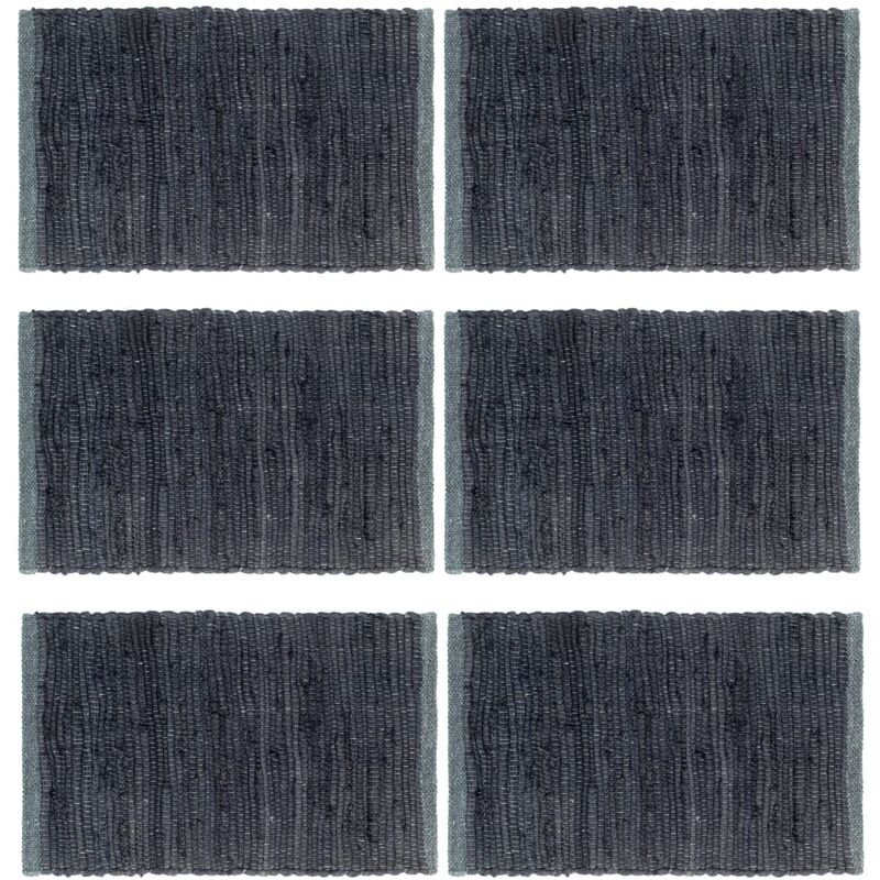 

Mantel individual 6 uds Chindi liso algodón antracita 30x45 cm