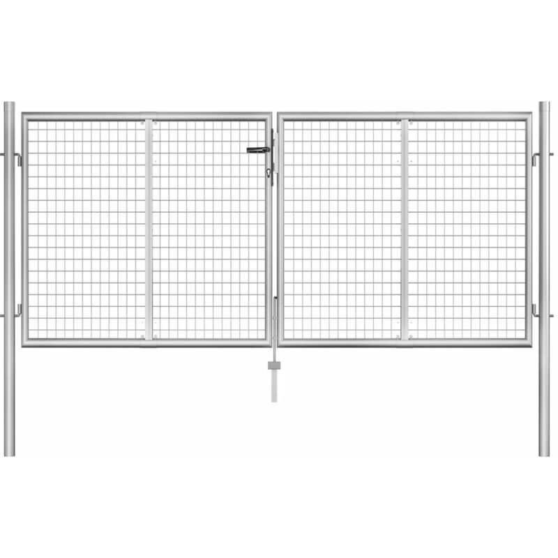 

Rogal Home&Deco Puerta de jardín de acero galvanizado plateado 306x150 cm
