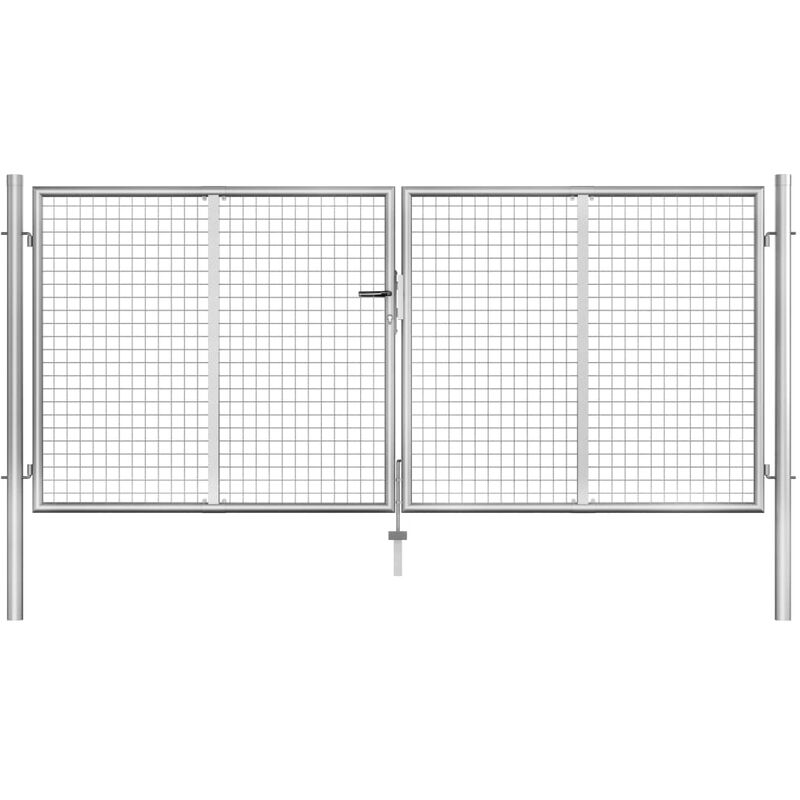 

Rogal Home&Deco Puerta de jardín de acero galvanizado plateado 306x175 cm