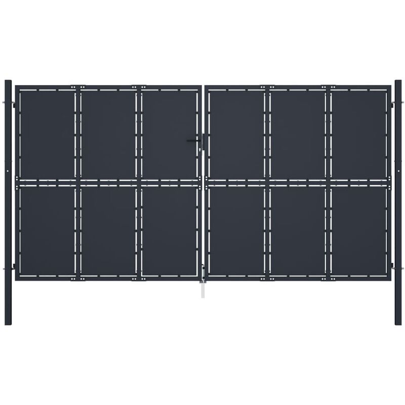 

Rogal Home&Deco Puerta de jardín de acero gris antracita 400x175 cm