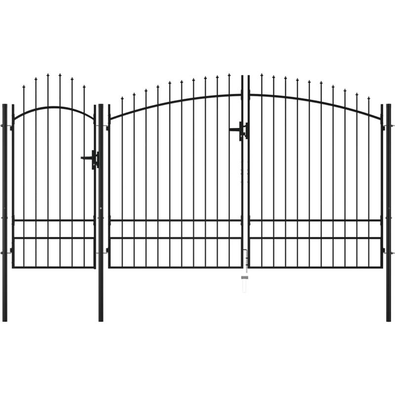 

Rogal Home&Deco Puerta de jardín de acero negro 2,45x4 m