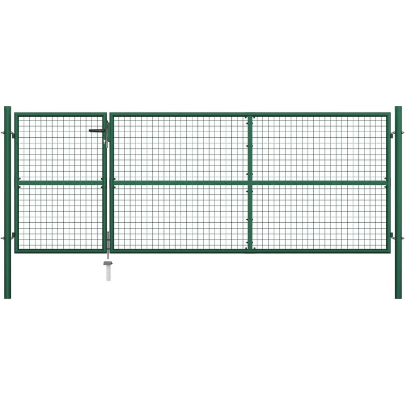 

Rogal Home&Deco Puerta de jardín de acero verde 350x125 cm