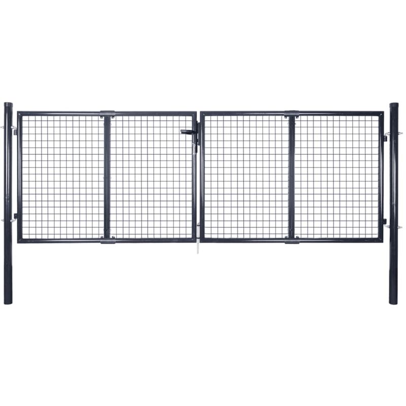

Rogal Home&Deco Puerta de malla de jardín acero galvanizado gris 289x125 cm