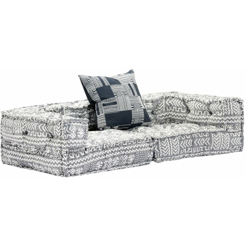

Rogal Home&Deco Puf modular de 2 plazas tela gris claro