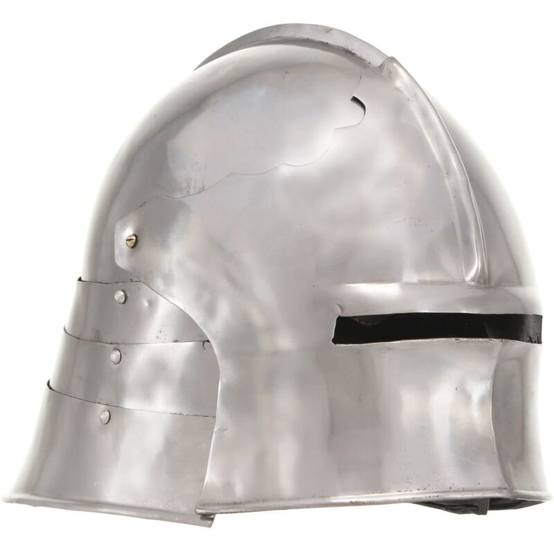 

Réplica de casco de caballero medieval antiguo LARP acero plata