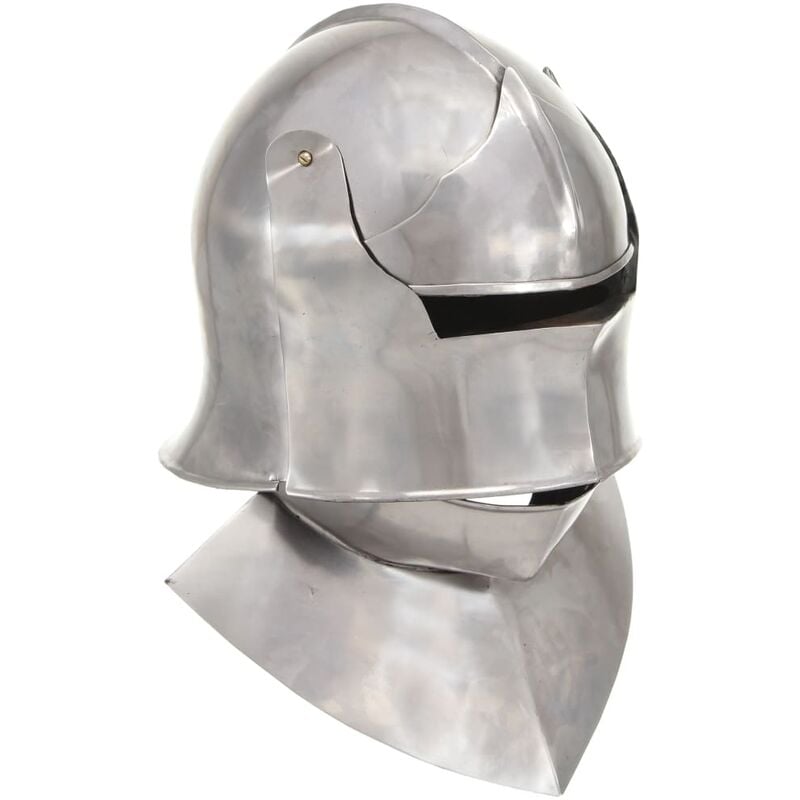 

Réplica de casco de caballero medieval antiguo LARP acero plata