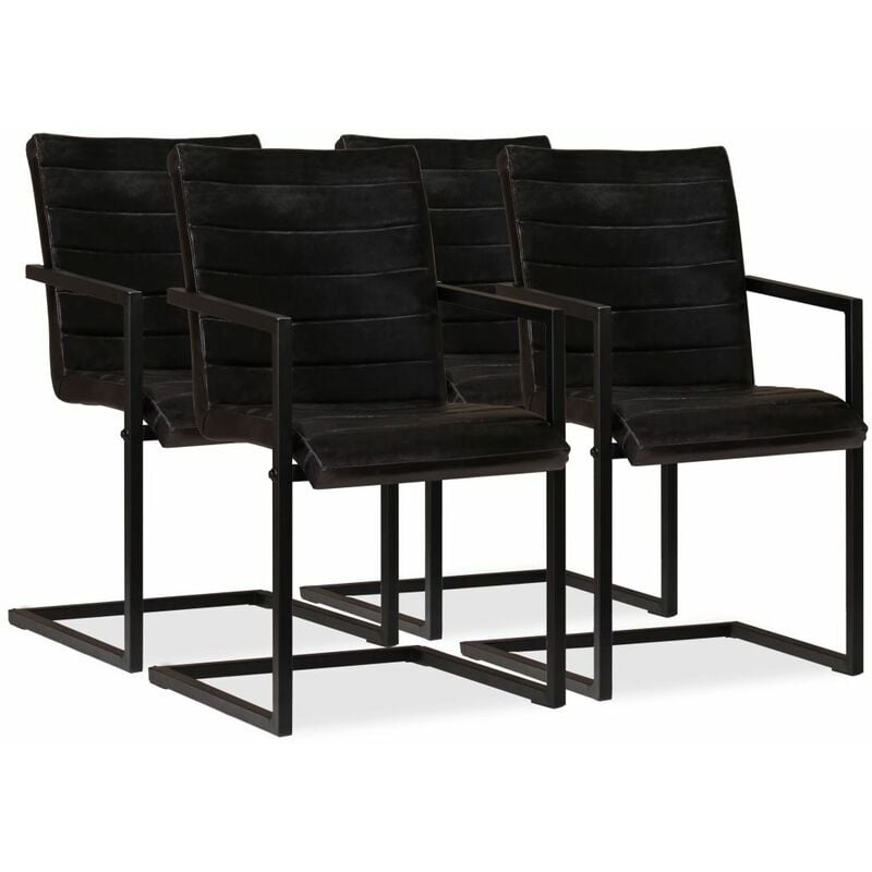 

Rogal Home&Deco Sillas de comedor 4 unidades cuero auténtico antracita