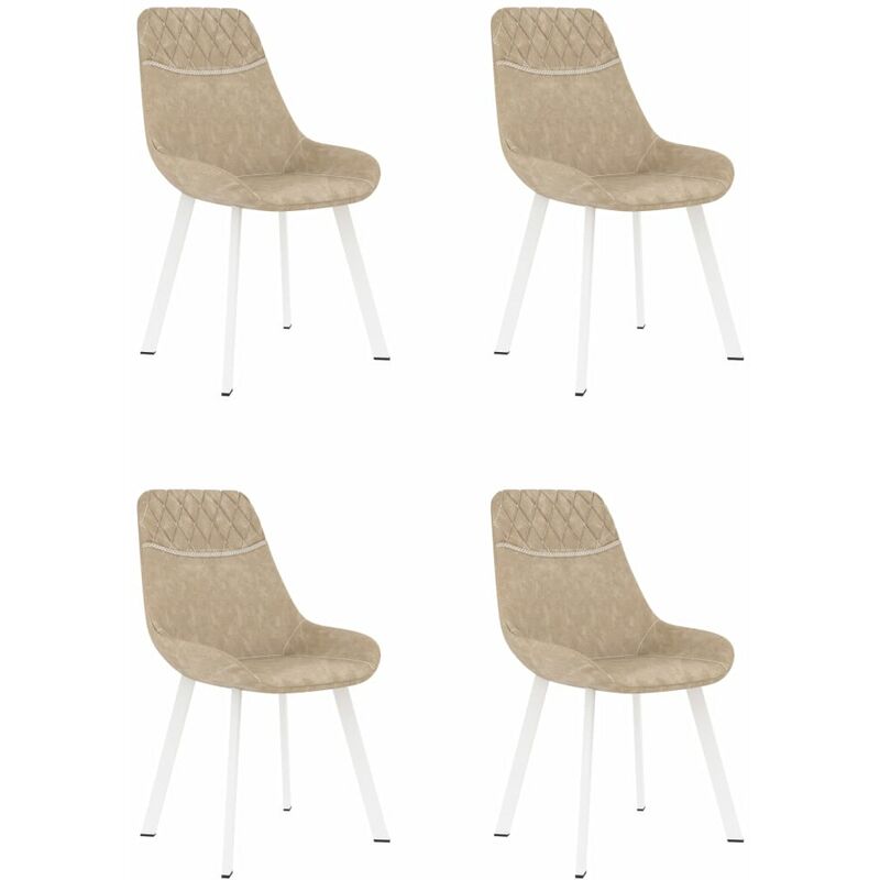 

Rogal Home&Deco Sillas de comedor 4 unidades cuero sintético color crema