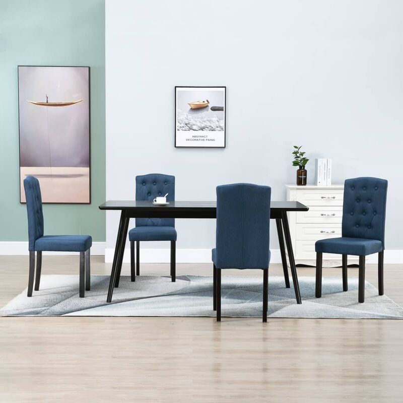

Rogal Home&Deco Sillas de comedor 4 unidades de tela azul