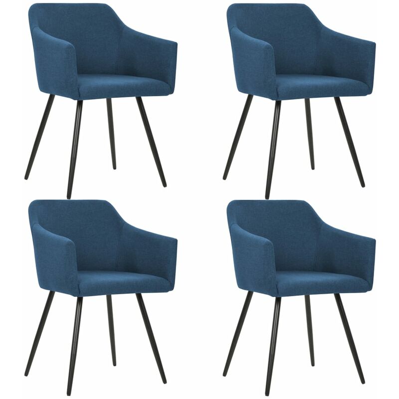 

Rogal Home&Deco Sillas de comedor 4 unidades tela azul