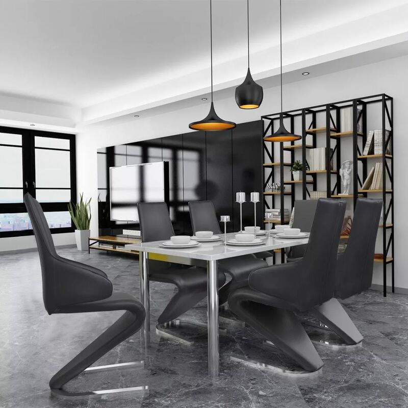 

Rogal Home&Deco Sillas de comedor 6 unidades cuero sintético negro