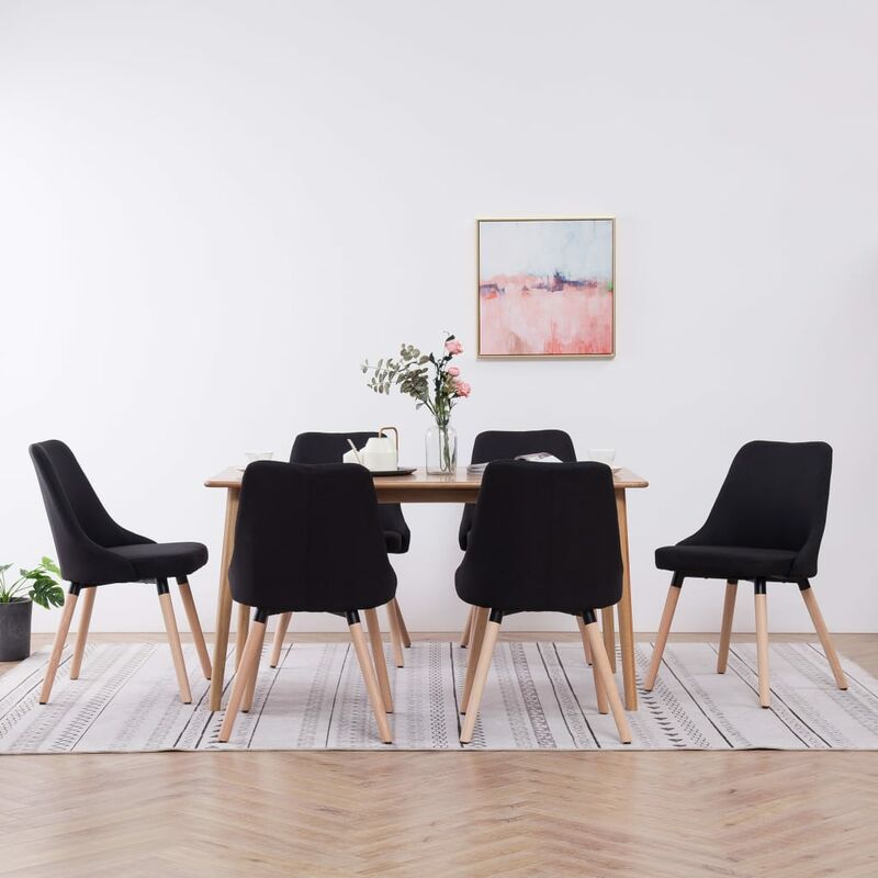 

Rogal Home&Deco Sillas de comedor 6 unidades de tela negra