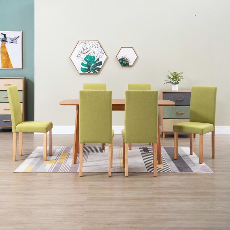 

Rogal Home&Deco Sillas de comedor 6 unidades de tela verde