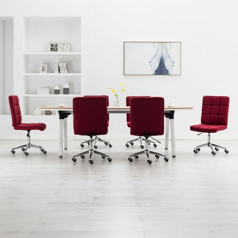 

Rogal Home&Deco Sillas de comedor 6 unidades tela color vino