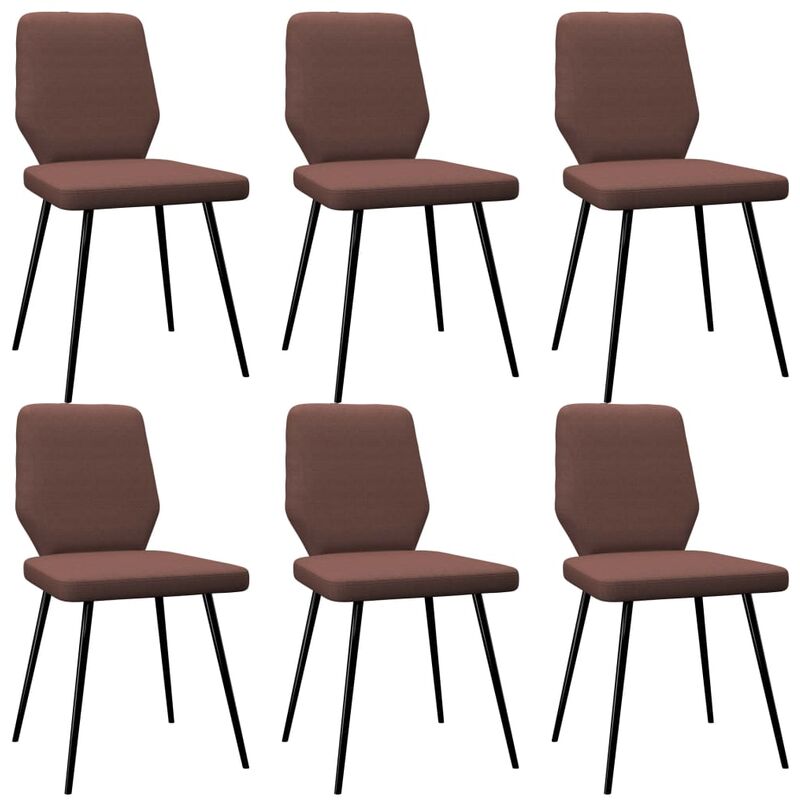 

Rogal Home&Deco Sillas de comedor 6 unidades tela marrón