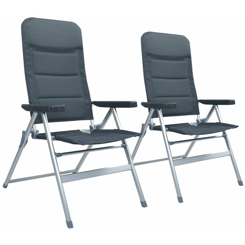 

Rogal Home&Deco Sillas reclinables de jardín 2 unidades aluminio gris