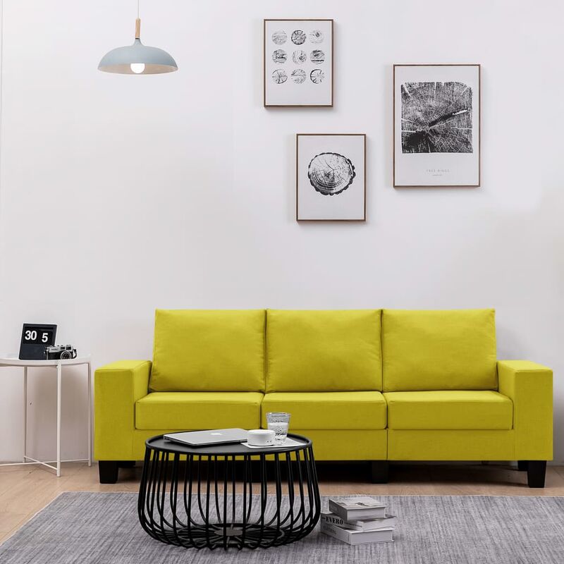 

Rogal Home&Deco Sofá de 3 plazas de tela amarillo