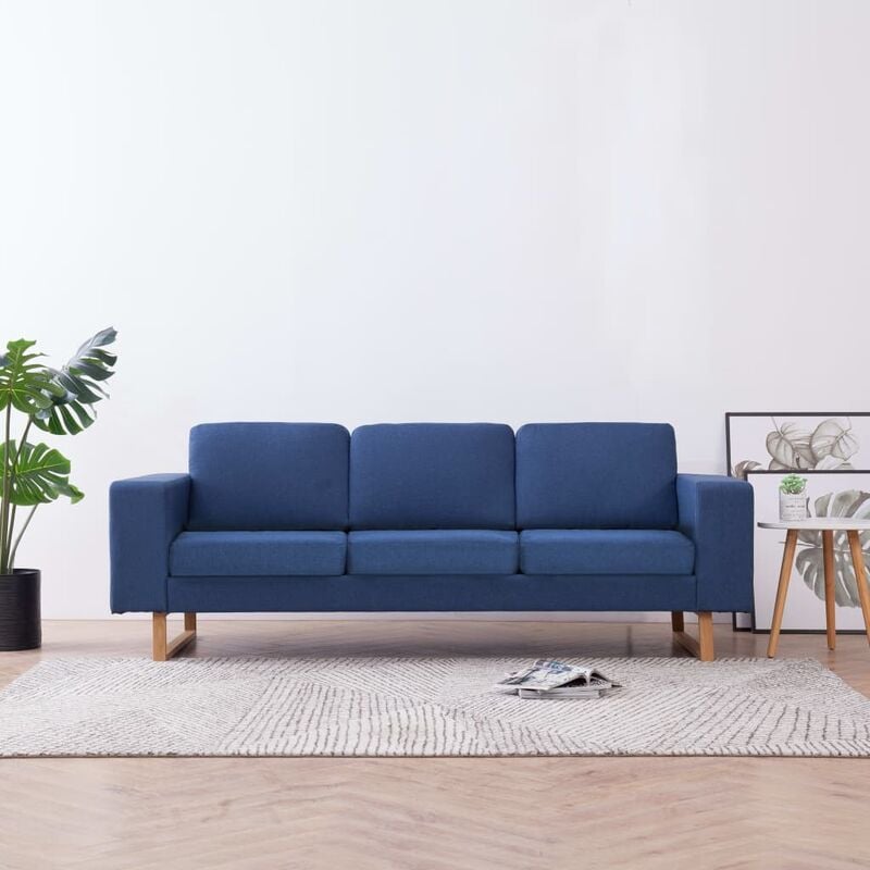 

Rogal Home&Deco Sofá de 3 plazas de tela azul